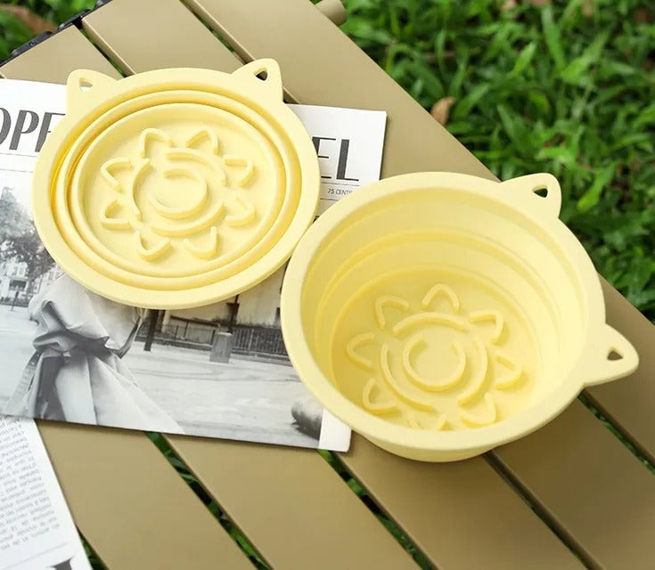 Nestloft Travel Bowl, collapsible silicone, yellow