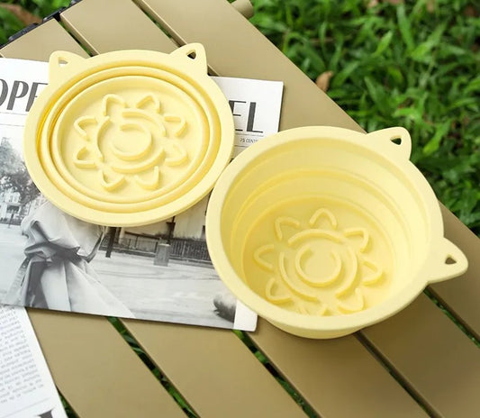 Nestloft Travel Bowl, collapsible silicone, yellow